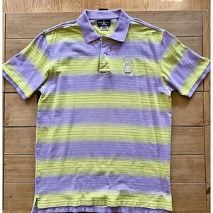 Psycho Bunny Men's Short Sleeve Polo Shirt, Striped, Size 8 (XL)